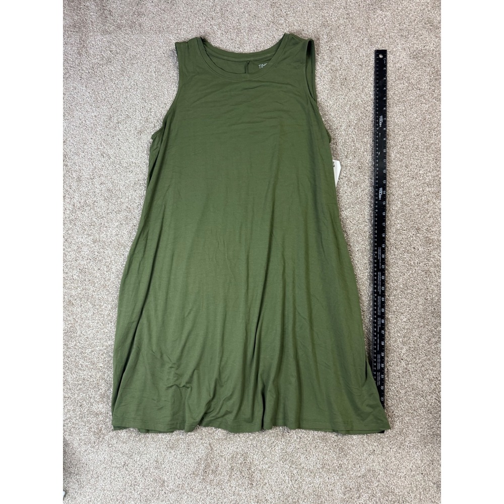Time and Tru Olive Green Sleeveless Knit Dress XXL